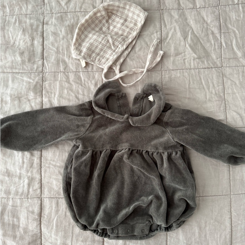 Quincy Mae Velvet Peter Pan Romper Bundle